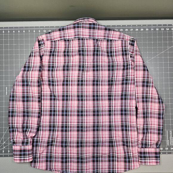 Hugo Boss Shirt Medium Plaid Dress Office Work Preppy Academia Designer - Picture 7 of 10